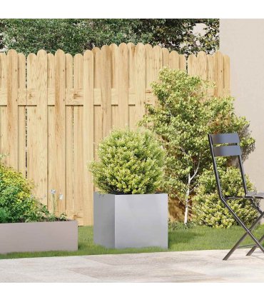 vidaXL Planter 40x40x40 cm Galvanised Steel — Size: 40 x 40 x 40 cm