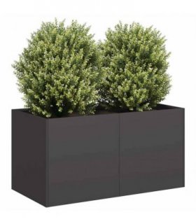 vidaXL Planter Black 80x40x40 cm Cold-rolled Steel — Size: 80 x 40 x 40 cm