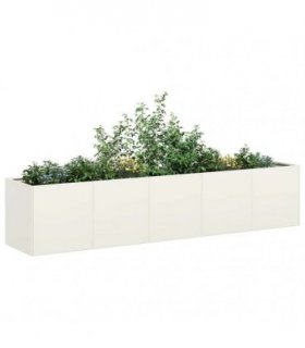 vidaXL Planter White 200x40x40 cm Cold-rolled Steel — Size: 200 x 40 x 40 cm