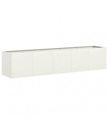 vidaXL Planter White 200x40x40 cm Cold-rolled Steel — Size: 200 x 40 x 40 cm