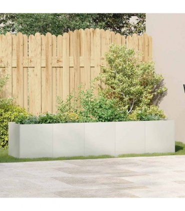 vidaXL Planter White 200x40x40 cm Cold-rolled Steel — Size: 200 x 40 x 40 cm