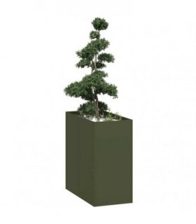 vidaXL Planter Olive Green 40x80x80 cm Steel — Size: 40 x 80 x 80 cm