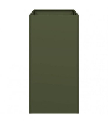 vidaXL Planter Olive Green 40x80x80 cm Steel — Size: 40 x 80 x 80 cm
