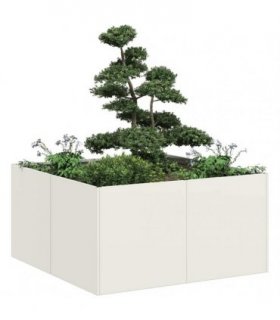 vidaXL Planter White 80x80x40 cm Cold-rolled Steel — Size: 80 x 80 x 40 cm