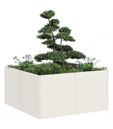 vidaXL Planter White 80x80x40 cm Cold-rolled Steel — Size: 80 x 80 x 40 cm