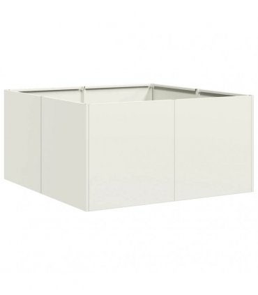 vidaXL Planter White 80x80x40 cm Cold-rolled Steel — Size: 80 x 80 x 40 cm