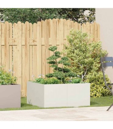 vidaXL Planter White 80x80x40 cm Cold-rolled Steel — Size: 80 x 80 x 40 cm