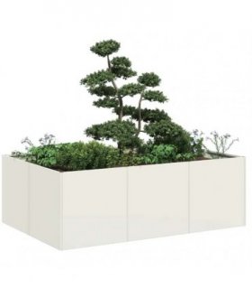 vidaXL Planter White 120x80x40 cm Steel — Size: 120 x 80 x 40 cm