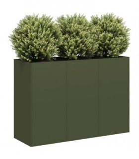 vidaXL Planter Olive Green 120x40x80 cm Cold-rolled Steel — Size: 120 x 40 x 80 cm