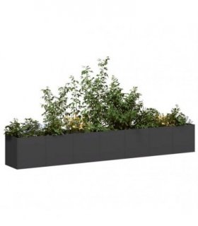 vidaXL Planter Black 280x40x40 cm Cold-rolled Steel — Size: 280 x 40 x 40 cm