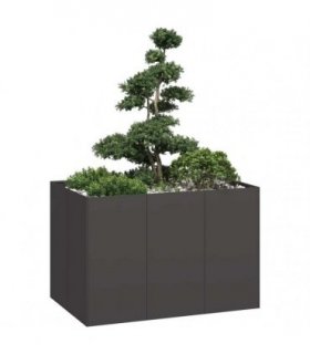 vidaXL Planter Black 120x80x80 cm Steel — Size: 120 x 80 x 80 cm
