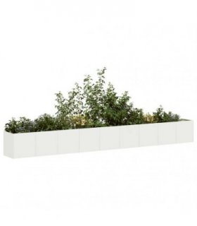 vidaXL Planter White 360x40x40 cm Cold-rolled Steel — Size: 360 x 40 x 40 cm