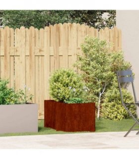 vidaXL Planter Rusty 40x80x40 cm Weathering Steel — Size: 40 x 80 x 40 cm