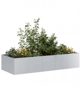 vidaXL Planter 200x80x40 cm Galvanised Steel — Size: 200 x 80 x 40 cm