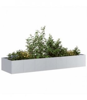 vidaXL Planter 280x80x40 cm Galvanised Steel — Size: 280 x 80 x 40 cm