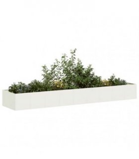 vidaXL Planter White 360x80x40 cm Steel — Size: 360 x 80 x 40 cm