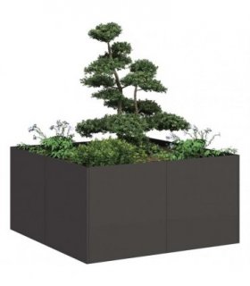 vidaXL Planter Black 80x80x40 cm Cold-rolled Steel — Size: 80 x 80 x 40 cm