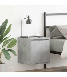 vidaXL Wall-Mounted Bedside Cabinet Concrete Grey 38x34x40 cm