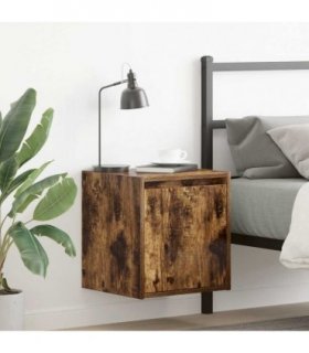 vidaXL Wall-Mounted Bedside Cabinets 2 pcs Smoked Oak 38x34x40 cm