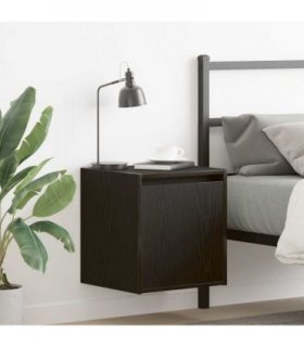 vidaXL Wall-Mounted Bedside Cabinets 2 pcs Black 38x34x40 cm