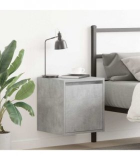 vidaXL Wall-Mounted Bedside Cabinets 2 pcs Concrete Grey 38x34x40 cm