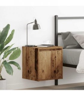 vidaXL Wall-Mounted Bedside Cabinets 2 pcs Old Wood 38x34x40 cm