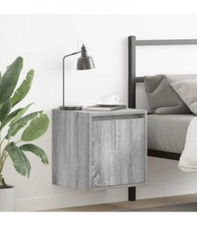 vidaXL Wall-Mounted Bedside Cabinets 2 pcs Grey Sonoma 38x34x40 cm