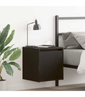 vidaXL Wall-Mounted Bedside Cabinet Black 38x34x40 cm