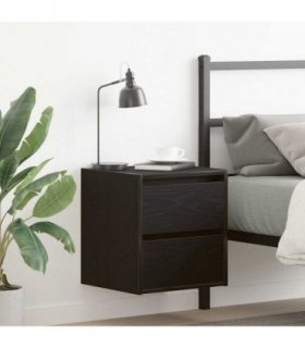 vidaXL Wall-mounted Bedside Cabinet Black Oak 38x34x40 cm
