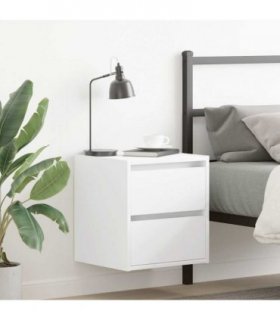 vidaXL Wall-mounted Bedside Cabinets 2 pcs White 38x34x40 cm — V0672060364