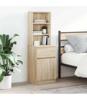 vidaXL Bedside Cabinet Sonoma Oak 39x35x125 cm Engineered Wood