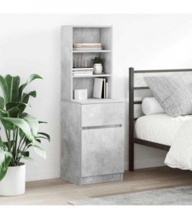 vidaXL Bedside Cabinet Concrete Grey 39x35x125 cm Engineered Wood