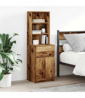 vidaXL Bedside Cabinet Old Wood 39x35x125 cm Engineered Wood