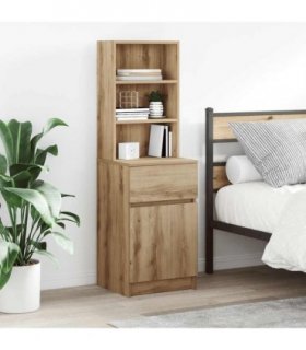 vidaXL Bedside Cabinet Artisan Oak 39x35x125 cm Engineered Wood
