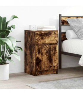 vidaXL Bedside Cabinets 2 pcs Smoked Oak 39x35x65 cm Engineered Wood