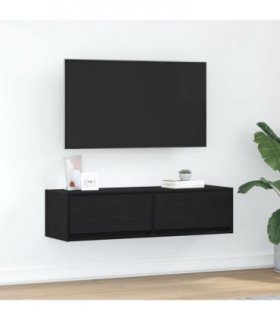 vidaXL TV Cabinet Black oak 100 x 31 x 25.5 cm Engineered wood