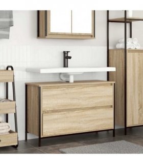 vidaXL Bathroom Basin Cabinet with Drawers Sonoma Oak 90x34.5x60 cm