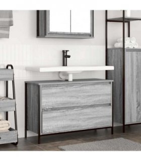 vidaXL Bathroom Basin Cabinet with Drawers Grey Sonoma 90x34.5x60 cm