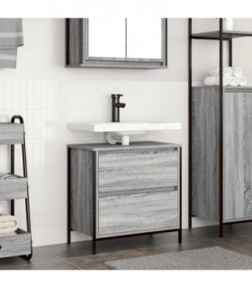 vidaXL Bathroom Basin Cabinet with Drawers Grey Sonoma 60x34.5x60 cm