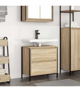 vidaXL Bathroom Basin Cabinet with Drawers Sonoma Oak 60x34.5x60 cm