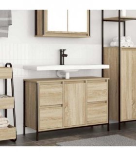 vidaXL Basin Cabinet with Drawers Sonoma Oak 90x34.5x60 cm