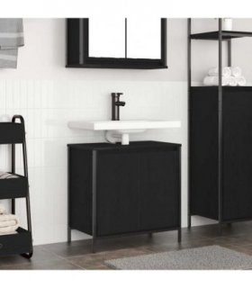 vidaXL Bathroom Basin Cabinet Black 60x34.5x60 cm