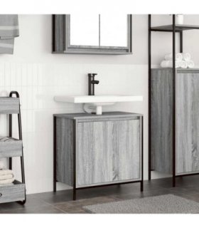 vidaXL Bathroom Basin Cabinet Grey Sonoma 60x34.5x60 cm