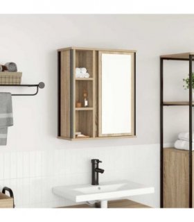 vidaXL Bathroom Wall Cabinet with Mirror Sonoma Oak 50x21x60 cm