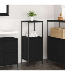 vidaXL Bathroom Cabinet with Shelves Black Oak 36x35x95 cm