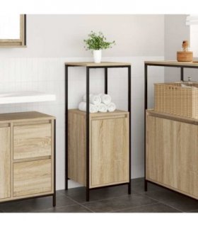 vidaXL Bathroom Cabinet with Shelves Sonoma Oak 36x35x95 cm