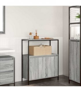 vidaXL Bathroom Cabinet with Shelves Grey Sonoma 76.5x35x95 cm