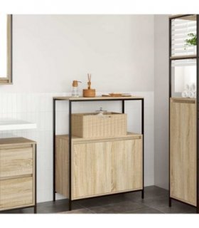 vidaXL Bathroom Cabinet with Shelves Sonoma Oak 76.5x35x95 cm
