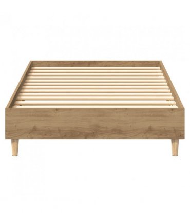 vidaXL Bed Frame No Mattress Artisan Oak 75x190 cm Small Single Engineered Wood — Colour: artisian oak, Size: 75 x 190 cm