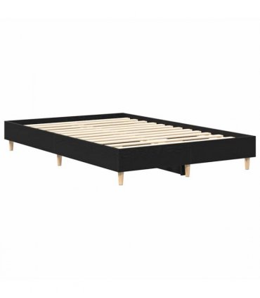 vidaXL Bed Frame Black Oak 193 x 138 x 25 cm Engineered Wood — Size: 135 x 190 cm